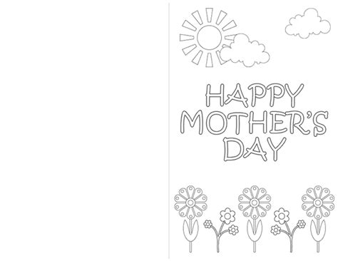 Printable Mothers Day Cards To Color Pdf