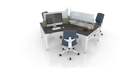 120° Bench Workstations Modern Office Furniture