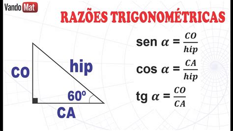 RazÕes TrigonomÉtricas No TriÂngulo RetÂngulo Triângulo Trigonometria