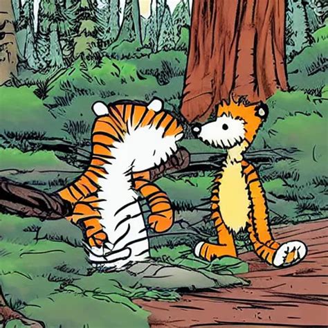 Calvin And Hobbes Camping In The Forest In The Future Stable