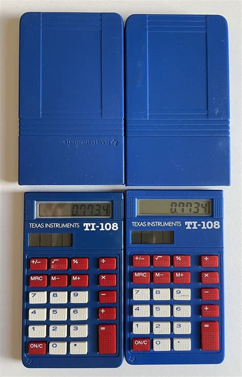 Lot Of 2 Texas Instruments Ti 108 Basic Solar Powered Calculator Ebay