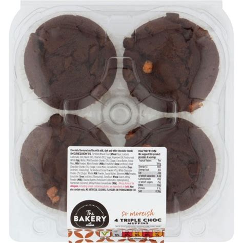 The BAKERY At ASDA 4 Triple Chocolate Muffins 4 Compare Prices