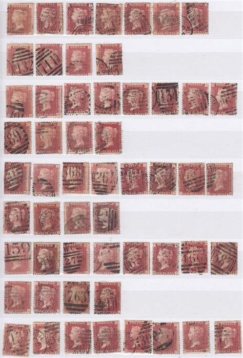 Plate Gb Victorian Sg Sg D Penny Red Line Engraved Qv Postage