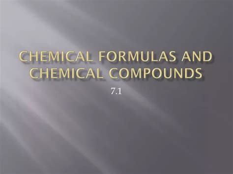 PPT - Chemical Formulas and Chemical Compounds PowerPoint Presentation ...
