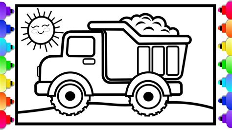 Printable Dump Truck Coloring Page