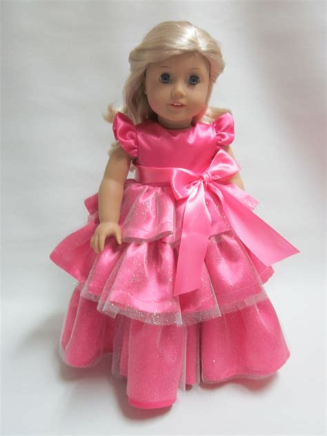 18 Inch American Girl Doll Clothes Fancy Pink Ball Gown Etsy Doll