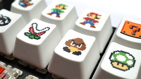 Set 16 nút Keycap Super Mario Pixel Retro Art cho phím cơ nShop