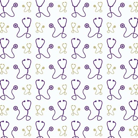 Premium Vector Stethoscope Icon Trendy Colorful Repeating Pattern