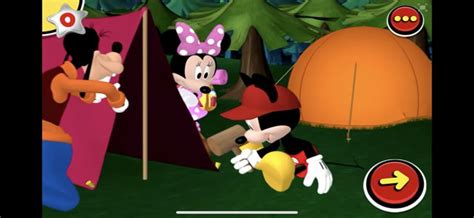 Mickey Mouse And Friends Camping Out In The Woods With Their Tent