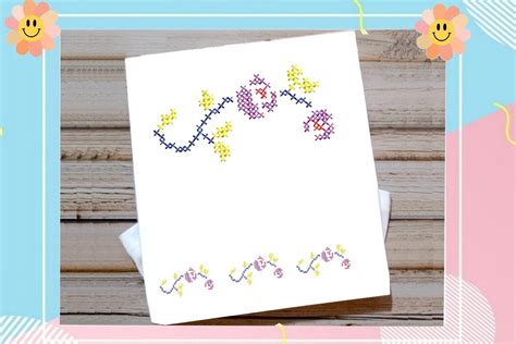 Flower Cross Stitch Border · Creative Fabrica