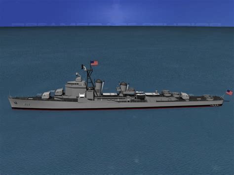 Gearing Class Destroyer DDR-806 USS Higbee 3D Model rigged .max .obj ...