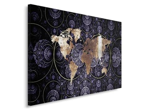 Tableau Sur Toile Carte Du Monde 80x60 Conforama