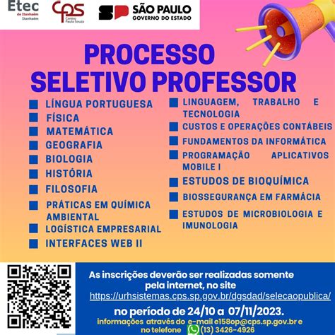 Processo Seletivo Professor Etec De Itanha M