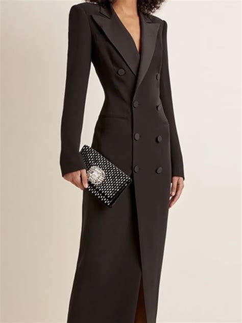 Urban Lapel Collar Tuxedo Dress Stylewe