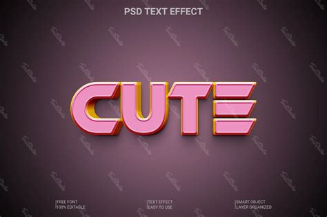 Cute Text Style Effect Photoshop Premium Psd File