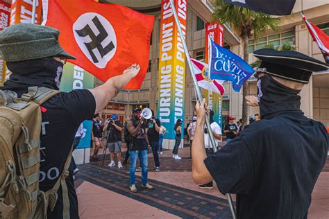 Photos Neo Nazis Gather Outside Turning Point USA Summit At Tampa