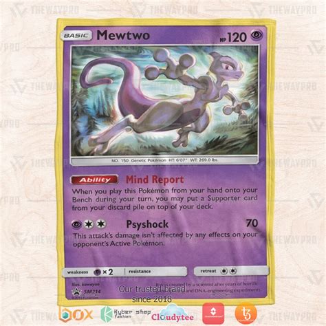 Mewtwo Sun And Moon Pokemon Fleece Blanket Boxbox Branding Luxury T