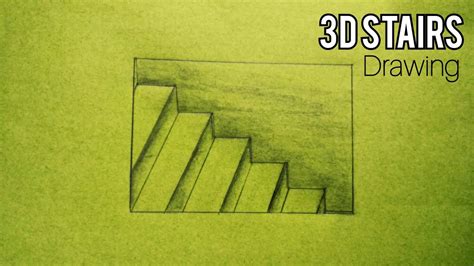 Easy 3d Drawing On Paper For Beginner 3d Stairs Drawing Youtube