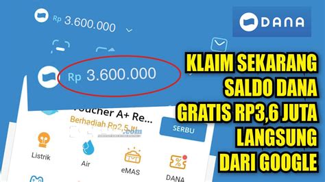 Rezeki Nomplok Dapat Saldo DANA Gratis Hingga Rp3 6 Juta Langsung Dari