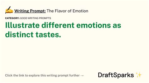 Writing Prompt The Flavor Of Emotion DraftSparks