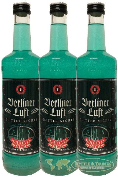 Berliner Luft Pfefferminzlikör Glitter Nights 3 X 07 Liter Bottle