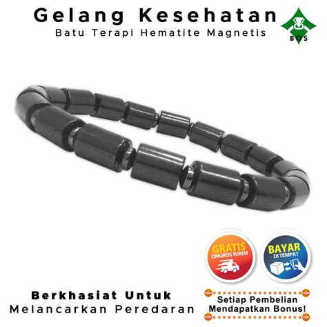 Bayar Di Tempat BOS Gelang Tangan Kesehatan Pria Batu Alam Hematite