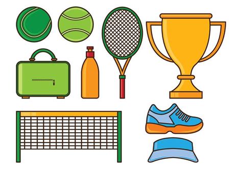 Set Of Tennis Icons 135378 Vector Art At Vecteezy