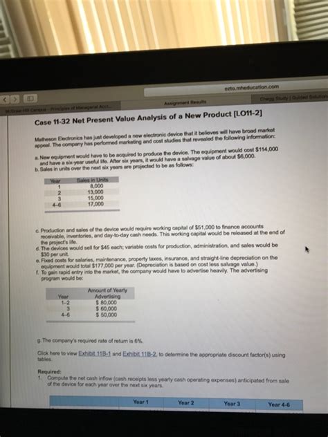 Solved Ezto Case 11 32 Net Present Value Analysis Of A New Chegg