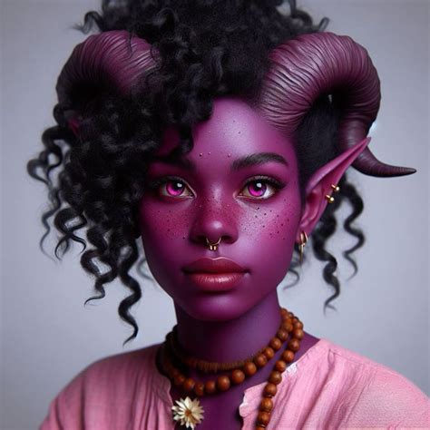 Purple Skinned Female Tiefling From Dungeons Dragons In 2024