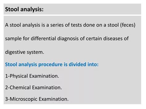 Ppt Stool Analysis Powerpoint Presentation Free Download Id2240623