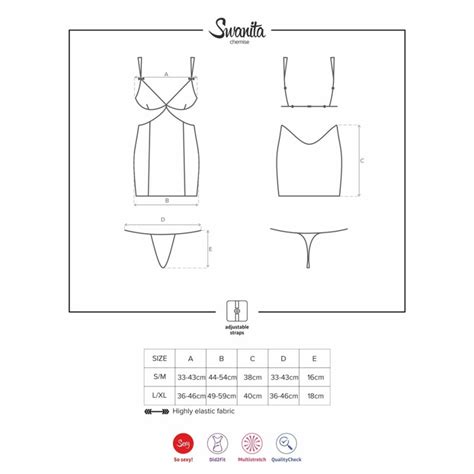 Sexy Completino Sottoveste Perizoma Hot Obsessive Swanita Nero