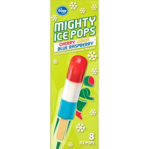 Kroger® Cherry Lemon And Blue Raspberry Mighty Ice Pops 8 Ct Kroger