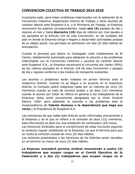 Convencion Colectiva Trabajo Uso Ecopetrol Pdf