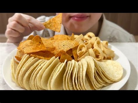 ASMR Potato Chips Doritos Potato Snacks Eating Sounds YouTube