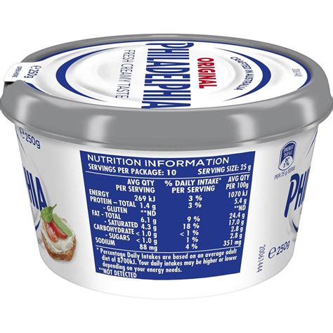 Philadelphia Original Cream Cheese Spread Tub 250g Woolworths