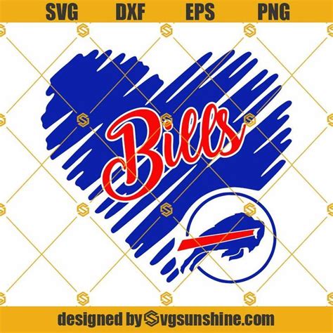 Buffalo Bills Svg Glitter Heart Bills Svg Buffalo Bills Logo Svg