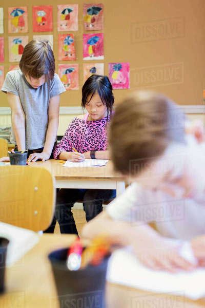 Children In Classroom Stock Photo Dissolve