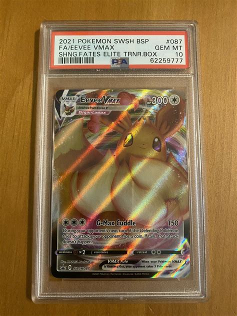 Mavin Pok Mon Shining Fates Eevee Vmax Etb Promo Swsh Psa