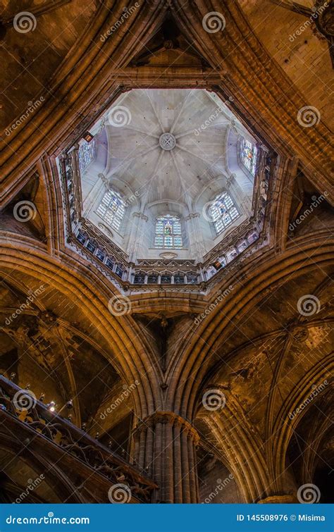 Interior Of Barcelona Cathedral In Gothic Quarter Editorial Photo