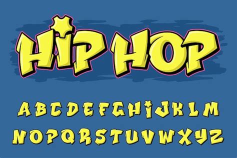 Alfabeto Graffiti Hiphop Texto Vector Letras Vector Premium