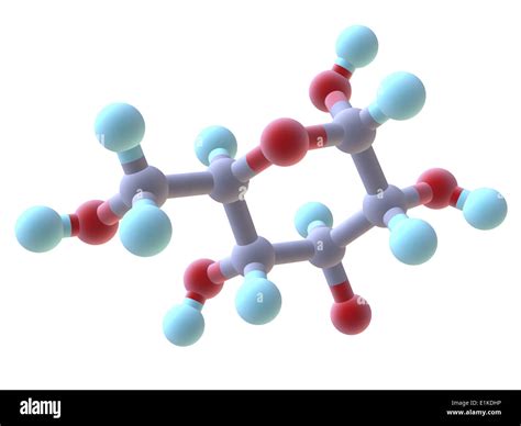 Glucose molecular model Atoms are represented as spheres and are Stock ...