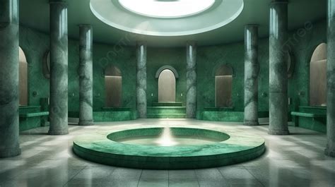 Rendering 3d Kontemporer Dari Hammam Turki Dengan Desain Marmer Hijau