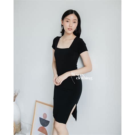 Jual Yejin Basic Bodycon Dress Basic Square Bodycon Dress Dress