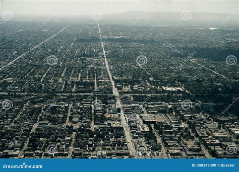 Aerial View Of A Downtown Los Angeles Stock Photo Image Of Downtown