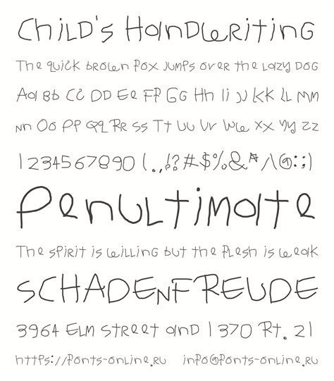 Child's Handwriting font