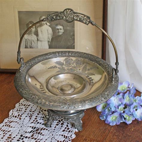 Antique Silver Plate Victorian Brides Basket Or Cake Basket Etsy