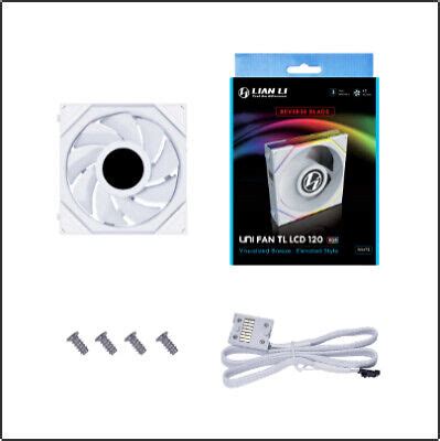 Lian Li UNI FAN TLLCD120 TL LCD 120 Reverse White Single Pack