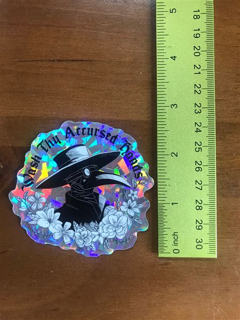 Holographic Prism Sticker Plague Doctor Wash Thy Accursed Hands