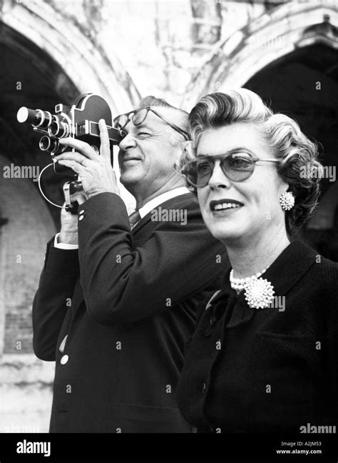 Gary Cooper Us Film Actor With His Wife Rocky In Venice About 1962