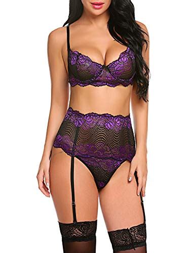 Avidlove Women S Sexy Bra And Panty Garter Belt Lingerie Set